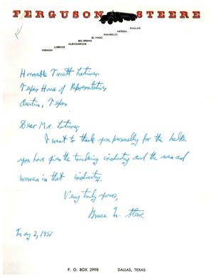 [Letter from Bruce M. to Truett Latimer, May 2, 1957]