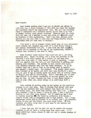 [Letter from Ed Tapscott to Truett Latimer, April 5, 1957]