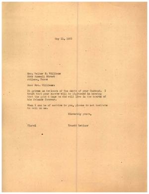 [Letter from Truett Latimer to Mrs. Walter E. Williams, May 11, 1955]