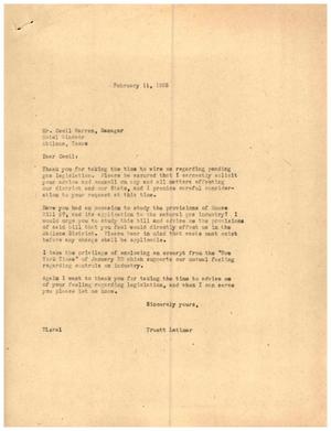 [Letter from Truett Latimer to Cecil Warren, February 11, 1955]