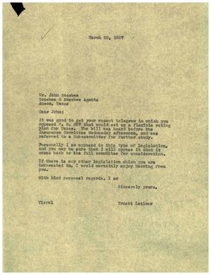 [Letter from Truett Latimer to John Sosebee, March 28, 1957]