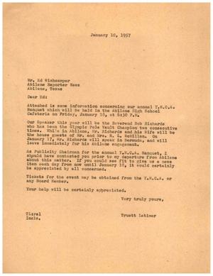 [Letter from Truett Latimer to Ed Wishcamper, January 10, 1955]