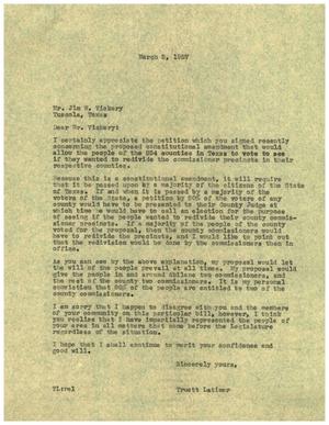 [Letter from Truett Latimer to Jim W. Vickery, March 5, 1957]