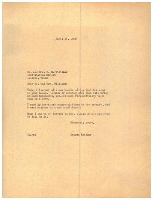 [Letter from Truett Latimer to Mr. and Mrs. R. E. Williams, April 14, 1955]