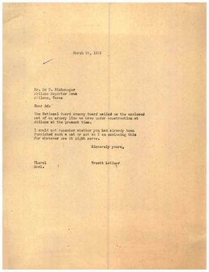 [Letter from Truett Latimer to Ed N. Wishcamper, March 25, 1955]