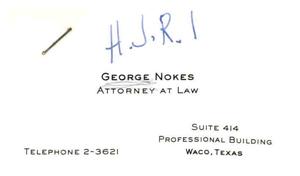 [Business Card for George Nokes]