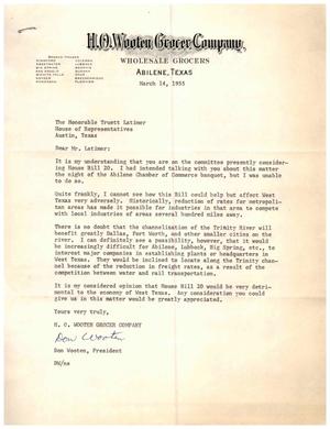 [Letter from Don Wooten to Truett Latimer, March 14, 1955]