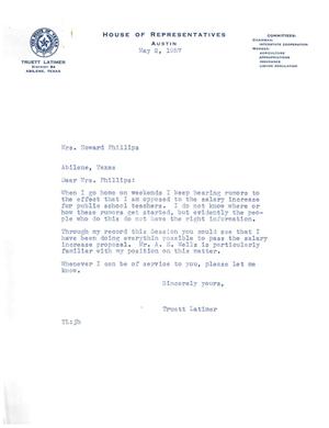 [Letter from Truett Latimer to Howard Phillips
