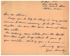 [Letter from Jack Townsley to Truett Latimer, February 13, 1957]