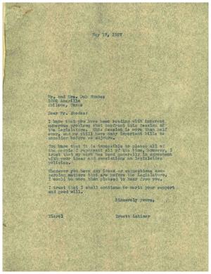[Letter from Truett Latimer to Mr. and Mrs. Dub Rhodes, May 17, 1957]