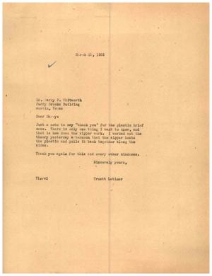 [Letter from Truett Latimer to Harry P. Whitworth, March 15, 1955]