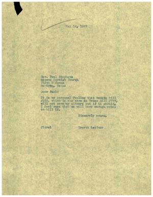 [Letter from Truett Latimer to Paul Stephens, May 14, 1955]
