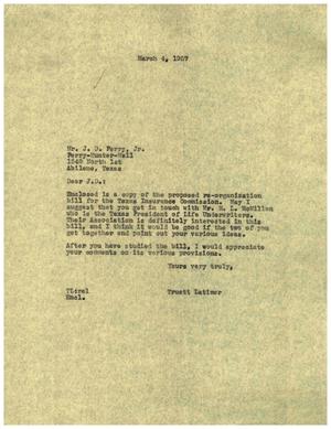 [Letter from Truett Latimer to J. D. Perry, Jr., March 4, 1957]