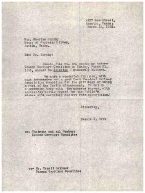 [Letter from Bessie F. Webb to Charles Murphy, March 19, 1955]