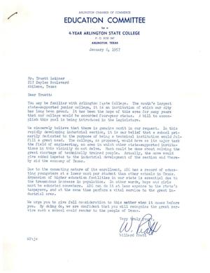 [Letter from Willard Pratt to Truett Latimer, January 8, 1957]