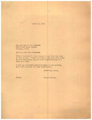 [Letter from Truett Latimer to Mr. and Mrs. J. D. Woodward, April 19, 1955]