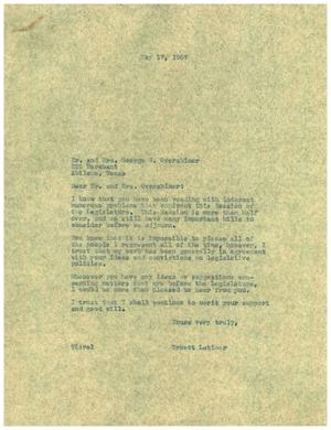 [Letter from Truett Latimer to Mr. and Mrs. George W. Overshiner, July 17, 1957]