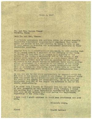 [Letter from Truett Latimer to Mr. and Mrs. Herman Vinson, March 4, 1957]