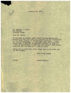 [Letter from Truett Latimer to Raymond V. Weber, January 28, 1957]