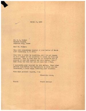 [Letter from Truett Latimer to R. L. Walker, March 23, 1955]