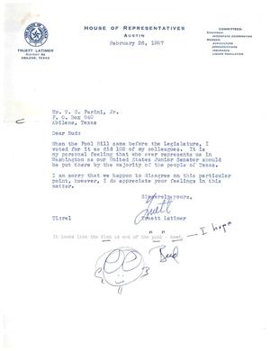 [Letter from Truett Latimer to V. C. Perini, Jr., February 26, 1957]