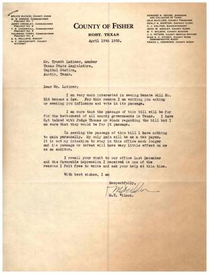 [Letter from M. T. Wilson to Truett Latimer, April 19, 1955]