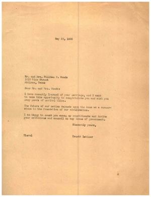 [Letter from Truett Latimer to Mr. and Mrs. William P Woods, May 30, 1955]