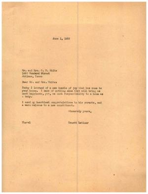 [Letter from Truett Latimer to Mr. and Mrs. C. W. White, June 1, 1955]