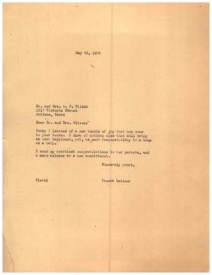 [Letter from Truett Latimer to Mr. and Mrs. L. P. Wilson, May 24, 1955]