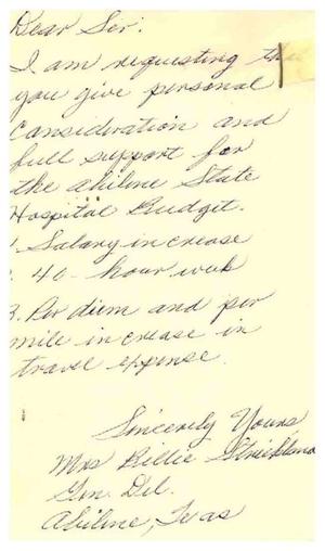 [Postcard from Mrs. Billie Strickland to Truett Latimer, January 12, 1957]