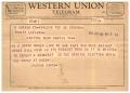 Letter: [Telegram from Elaine Suggs, January 30, 1957]
