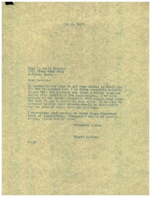 [Letter from Truett Latimer to Mrs. J. David Proctor, May 9, 1957]