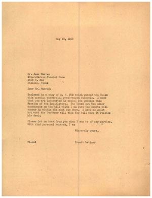 [Letter from Truett Latimer to Jess Warren, May 18, 1955]