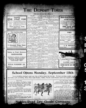The Deport Times (Deport, Tex.), Vol. 5, No. 31, Ed. 1 Friday, September 5, 1913