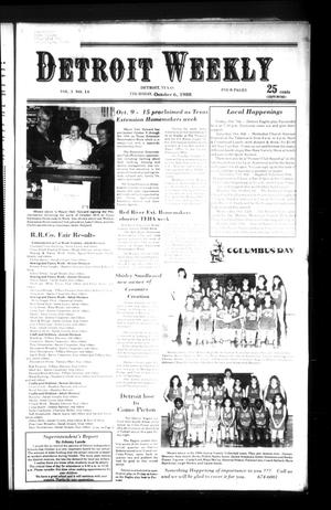 Detroit Weekly (Detroit, Tex.), Vol. 3, No. 14, Ed. 1 Thursday, October 6, 1988
