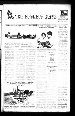 Primary view of object titled 'The Detroit News (Detroit, Tex.), Vol. 2, No. 21, Ed. 1 Thursday, August 19, 1982'.