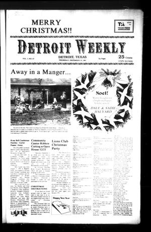 Primary view of object titled 'Detroit Weekly (Detroit, Tex.), Vol. 5, No. 47, Ed. 1 Thursday, December 19, 1991'.