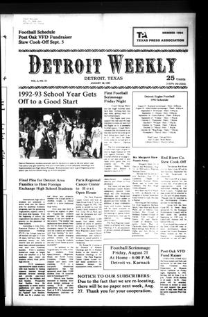 Detroit Weekly (Detroit, Tex.), Vol. 6, No. 33, Ed. 1 Thursday, August 20, 1992