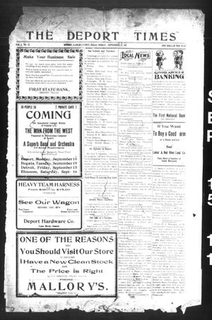 The Deport Times (Deport, Tex.), Vol. 3, No. 32, Ed. 1 Friday, September 15, 1911