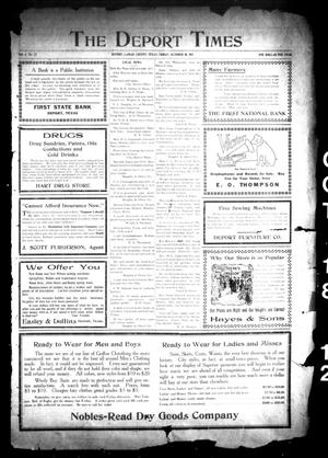 The Deport Times (Deport, Tex.), Vol. 4, No. 37, Ed. 1 Friday, October 18, 1912