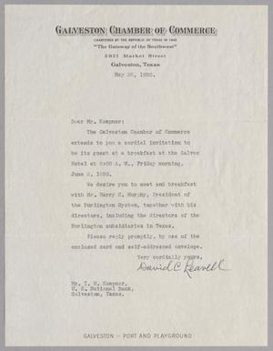 [Letter from David C. Leavell to I. H. Kempner, May 26, 1950]
