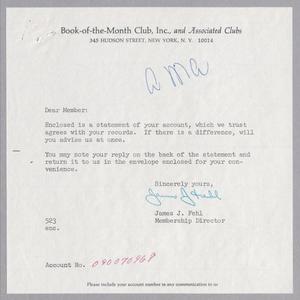 Primary view of object titled '[Letter from Book-of-the-Month Club to Arthur M. Alpert, 1967]'.