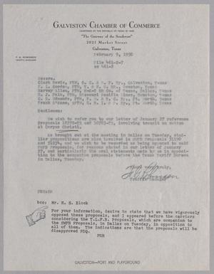 [Letter from F. G. Robinson to Clark Davis, F. L. Gordon, Harvey Allen, E. J. Falk, C. S. Edmonds, and Frank O'Kane, February 9, 1950]