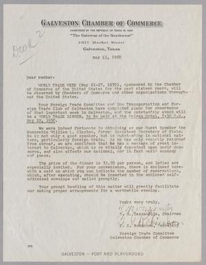[Letter from R. M. Bazzenella and F. G. Robinson to Members of the Galveston Chamber of Commerce, May 13, 1950]