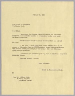 [Letter from Harris Leon Kempner to Clark W. Thompson, February 19, 1965]