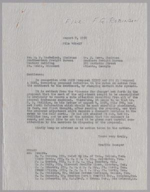 [Letter from F. G. Robinson to W. F. Enobeloch and J. Kerr, August 7, 1950]