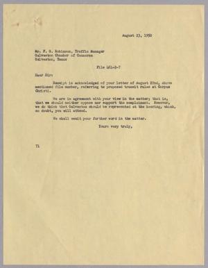 [Letter to F. G. Robinson, August 23, 1950]