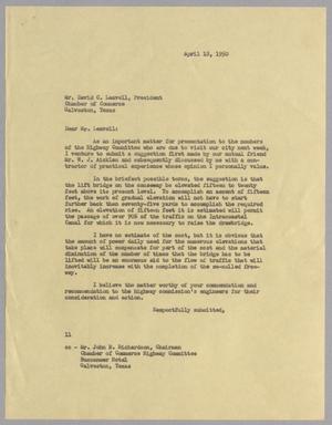 [Letter from Isaac Herbert Kempner to David C. Leavell, April 18, 1950]