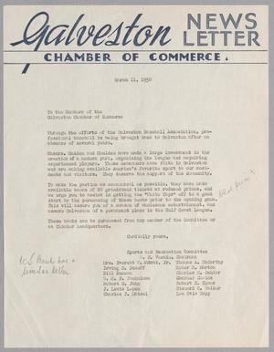 [Letter from Galveston Chamber of Commerce, March 11, 1950]