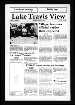 Primary view of object titled 'Lake Travis View (Austin, Tex.), Vol. 2, No. 25, Ed. 1 Wednesday, August 19, 1987'.